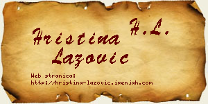 Hristina Lazović vizit kartica